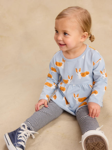 Peplum Two Piece Baby Set - Cutie Corgis by Tea Collection