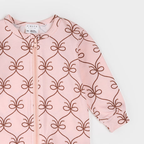 Lasso Print on Rose LunaKnit Sleeper by Petit Lem