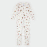 Horseshoe on Antique White Convertible Ribbed Sleeper by Petit Lem