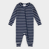 Indigo Striped Modal Rib Sleeper by Petit Lem