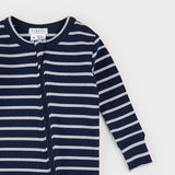 Indigo Striped Modal Rib Sleeper by Petit Lem
