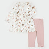 Horseshoe Print on Ribbed Dress Set by Petit Lem