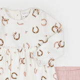 Horseshoe Print on Ribbed Dress Set by Petit Lem