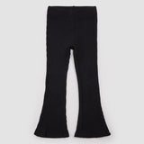 Black Flared Rib Leggings by Miles the Label