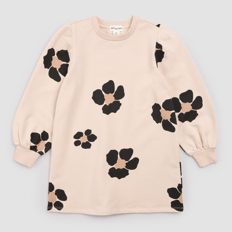 Bold Flower Print on Almond Sweater Dress by Miles the Label