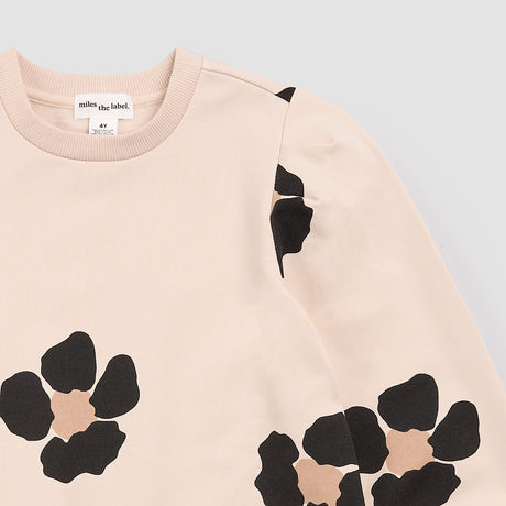 Bold Flower Print on Almond Sweater Dress by Miles the Label