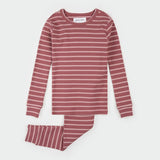 Jazzberry Striped Modal Rib PJ Set by Petit Lem
