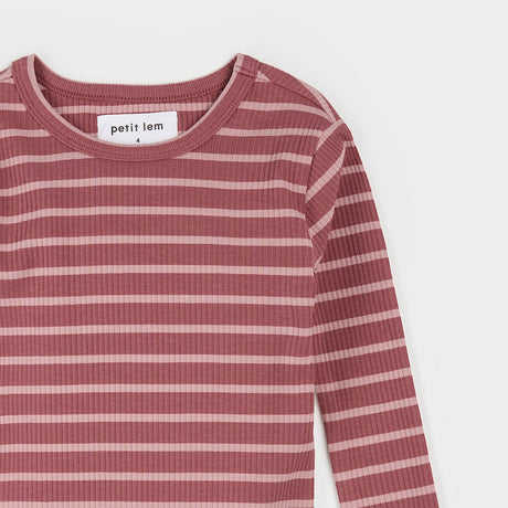 Jazzberry Striped Modal Rib PJ Set by Petit Lem