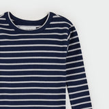 Indigo Striped Modal Rib PJ Set by Petit Lem