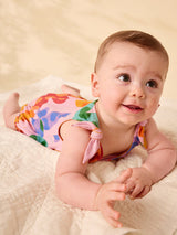 Tie Shoulder Baby Romper- Butterfly Spot by Tea Collection