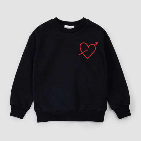 Heart Sketch on Black Sweatshirt by Miles the Label