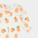Peaches on Off-White Sleeper by Petit Lem