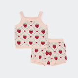 Strawberry Knit Short Set by Petit Lem