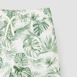 Jungle Leaves Print on Off-White Swim Trunks by miles the label