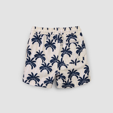 Palm Trees Print on Beige Swim Trunks by miles the label