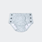 Vintage Flowers on Powder Blue Swim Diaper by Petit Lem