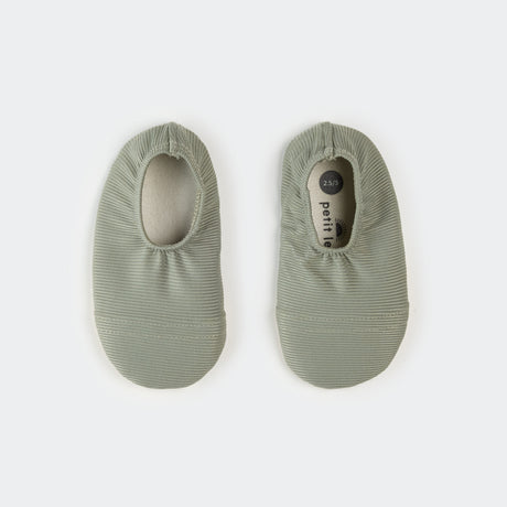 Green Ribbed Swim Slippers by Petit Lem