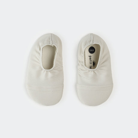 Grey Ribbed Swim Slippers by Petit Lem