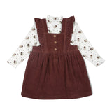 Organic Corduroy Ruffle Dress - Plum by Makemake