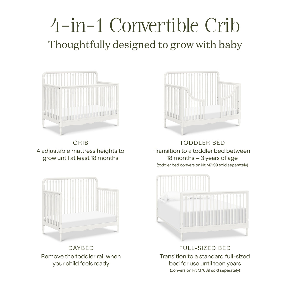 Namesake Liberty 4-in-1 Convertible Spindle Crib
