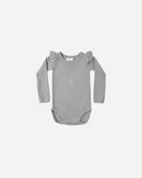 Shoulder Ruffle Bodysuit || Dusty Blue by Rylee + Cru