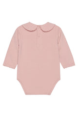 Long Sleeve Collared Bodysuit in Misty Rose by Fixoni