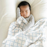 Minky Stretch Mini Blanket- Grid by Saranoni