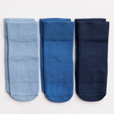 Colby - Non-Slip Baby Socks in Light Blue, Cobalt, Navy by squid socks