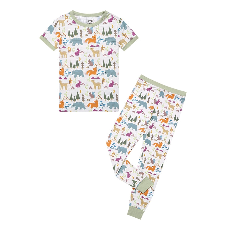 Forest Friends Short Sleeve Bamboo Pajama Set by Emerson and Friends