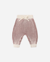 Chunky Knit Pant || Cherry Stripe by Quincy Mae