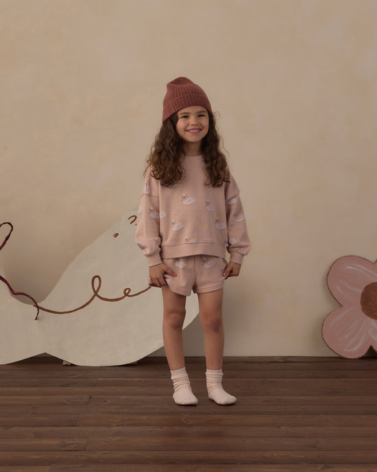 Boxy Pullover || Swans by Rylee + Cru