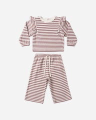 Ruffle Cozy Set || Mulberry Stripe by Quincy Mae