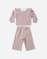 Ruffle Cozy Set || Mulberry Stripe by Quincy Mae