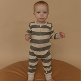 Organic 2-Way Zip Romper- Bold Stripes by Makemake