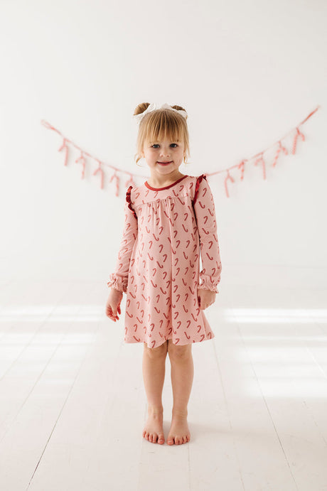 Girl's Night Gown- Candy Cane by Babysprouts