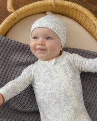 Bamboo Zip Footie || Cloud Floral by Quincy Mae