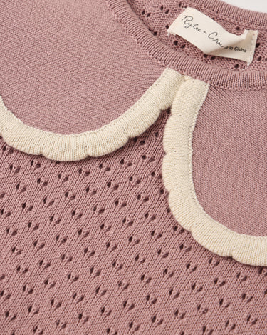 Pointelle Collared Top || Rosewood by Rylee + Cru