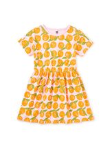 Short Sleeve Twirl Dress- Valencia Orange by Tea