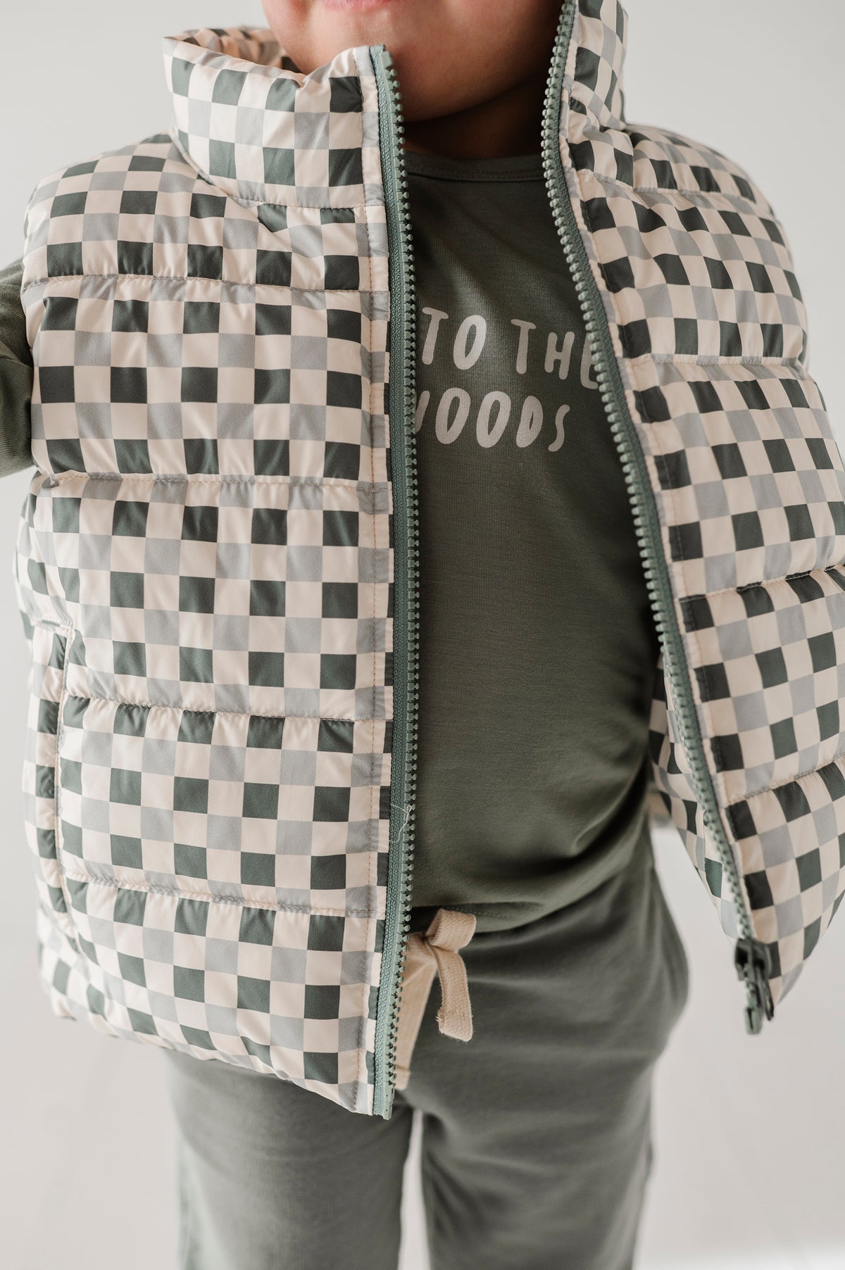 Puffer Vest- Fern Checkered by babysprouts