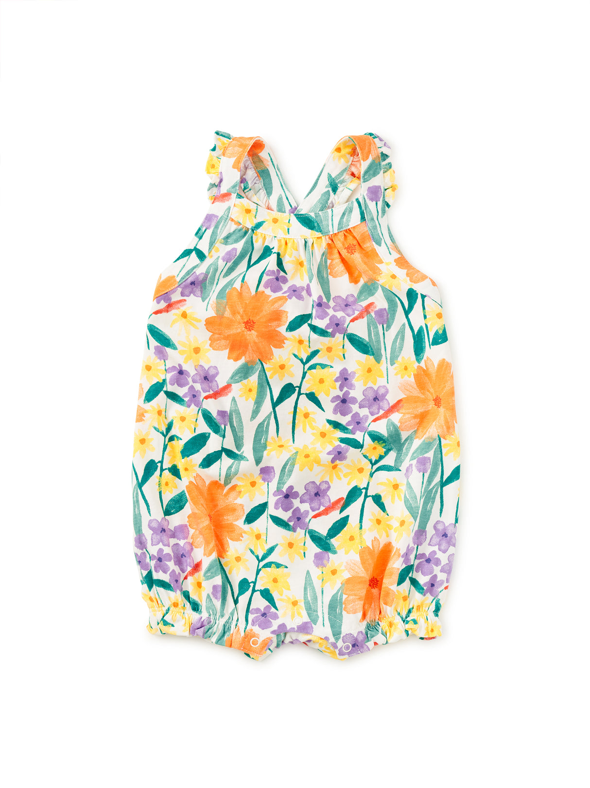 Cross-Back Baby Romper- Watercolor Floral by Tea Collection