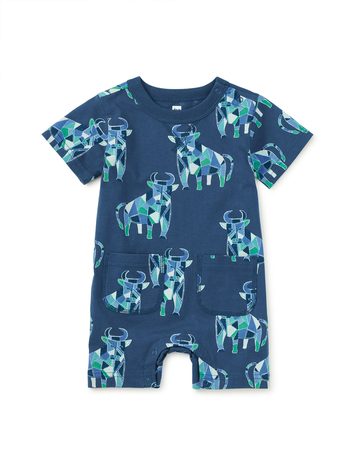 Double Pocket Baby Romper- Picasso's Toros by Tea Collection