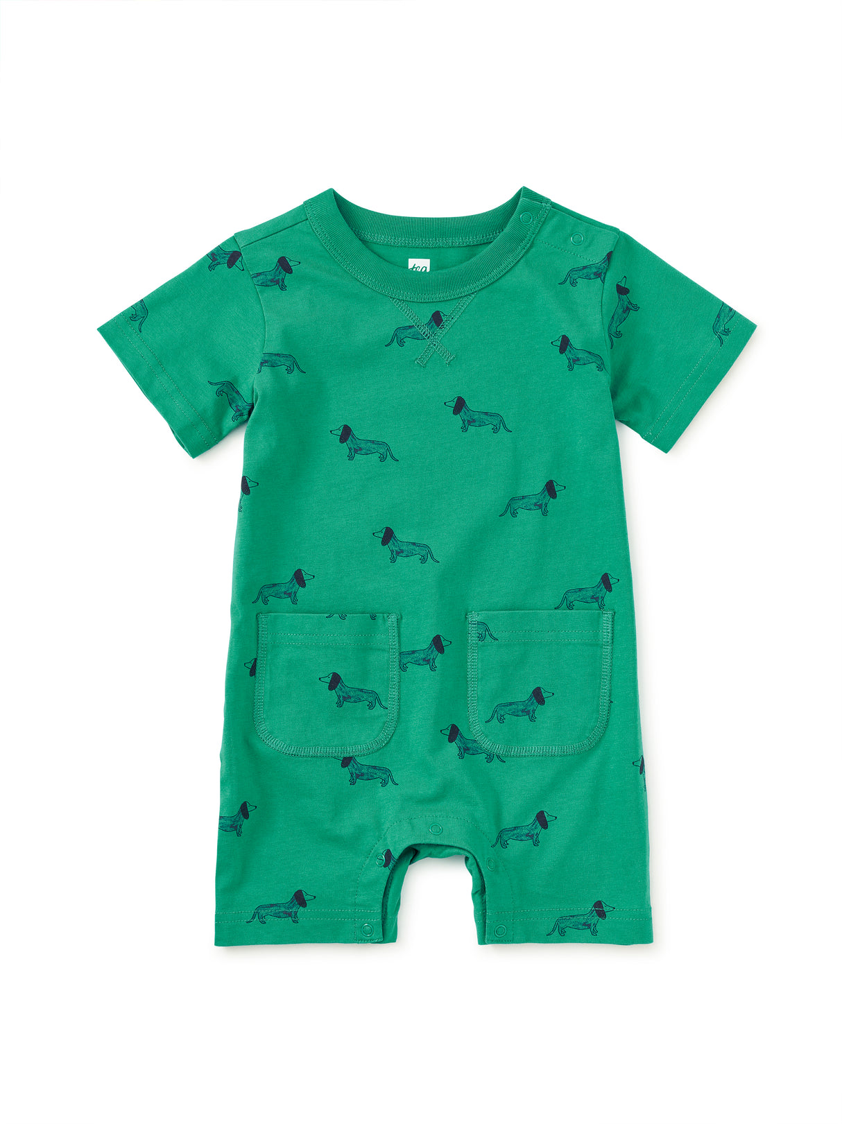 Double Pocket Baby Romper- Dachshunds by Tea Collection
