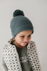 Knit Pom Hat- Slate by babysprouts