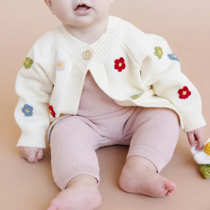 Cotton Flower Cardigan Color Baby Sweater Spring Summer by The Blueberry Hill