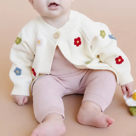 Cotton Flower Cardigan Color Baby Sweater Spring Summer by The Blueberry Hill