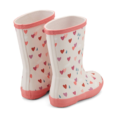 Kids First Classic Rain Boots- Pink Multi Heart Print by Hunter Boots