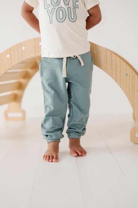 Boy's Joggers in Seafoam by Babysprouts
