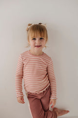Lettuce Hem Tee - Misty Rose Stripe by babysprouts