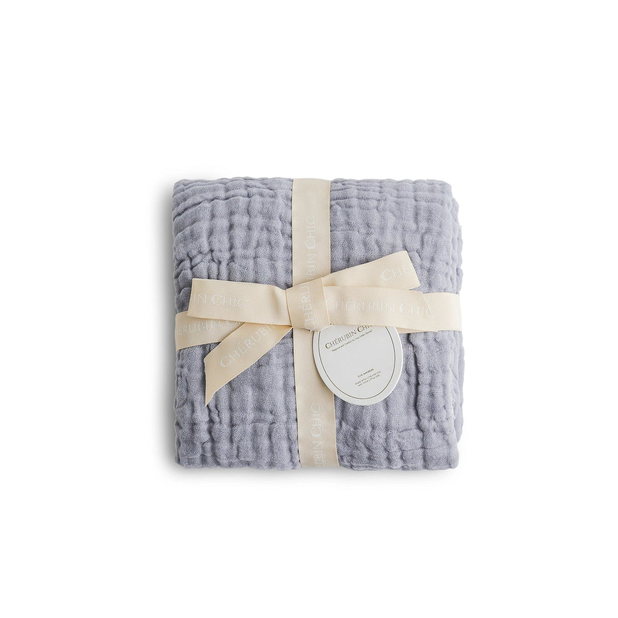 Muslin Baby Swaddle Blanket: 6 Layers- Blue by Cherubin Chic