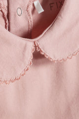 Long Sleeve Collared Bodysuit in Misty Rose by Fixoni
